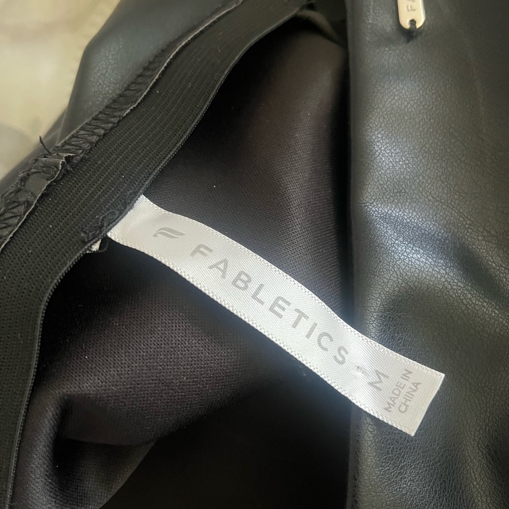 Fabletics Black Leather-Style Pants - Picture 8 of 9